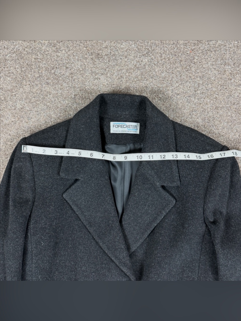 Vintage Forecaster Grey Long Wool Cashmere Overcoat Womens 10 Medium Winter Coat - Picture 7 of 10
